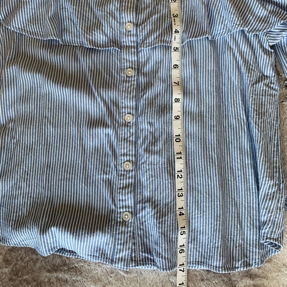 Blue Striped Cold Shoulder Top - Picture 8 of 8